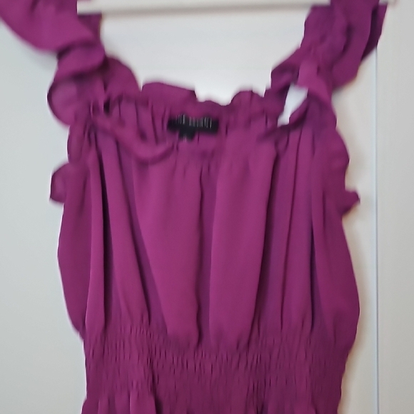 Lane Bryant Magenta Ruffled Blouse - Picture 4 of 7